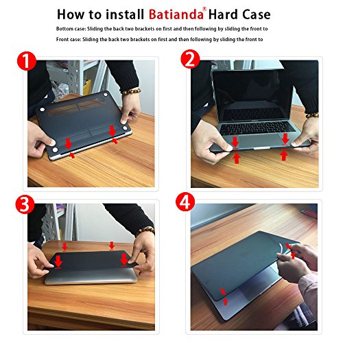 Batianda 2016 Neu MacBook Pro 13 H  lle Matt Schutzh  lle f  r MacBook Pro 13 Mit Touch Bar Touch ID Grau