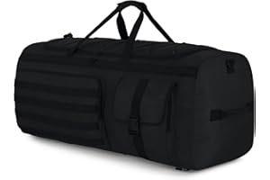 Gonex 130L Sporttasche & Reisetasche XXL Herren, Robuste 3-in-1 Sporttasche mit Schuhfach & MOLLE-Schlaufen – Große Duffel Bag für Reisen, Camping, Outdoor & Familie – Schwarz