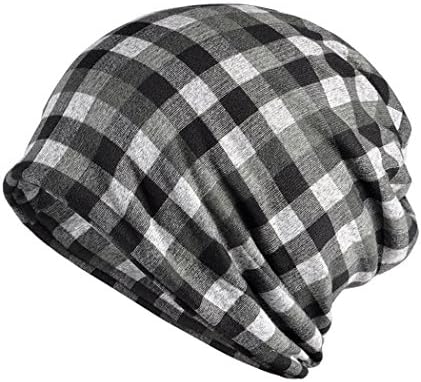 Easy Wear Scarf Muffler England Style Checkered Warm Cozy Men Winter (Black-White)