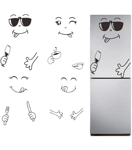 Autocollant Porte Réfrigérateur Stickers Frigo Couvrants - Déco Cuisine Noir Et Blanc - PVC Vinyle - 3 Tailles - Facile à Poser Décoration Cuisine Vinyle