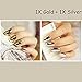 Teenxful 2 Sheet Nail Art Polish Gold and Silver Sticker Patch Full Wraps Tips 32pcs for Women