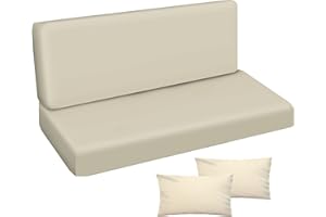FEROCITY Coussin imperméable pour balancelle de Jardin, Matelas 150x50x50 pour Meubles en Palette, Grand Confort Coussins avec Dossier, Meubles de Jardin, Glatt Beige [133]