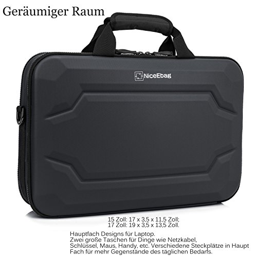 NiceEbag 15 6 Zoll robust R  stung Laptop Tasche Aktentasche Messenger Bag mit Regendicht elastisch Absorption und EVA Design F  r Macbook   Acer   HP