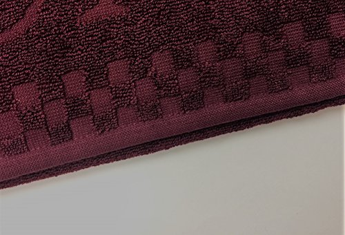 Damen Sauna Set 3tlg Saunakilt mit Knöpfe in zwei Größen + XXL Saunatuch + Handtuch Bordeaux Rot, Größe:XL/XXL - 4