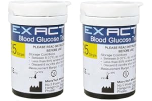 HARPIMER Exactive VITAL Glucosa en Sangre Kit Tiras de Prueba 50 Piezas de Monitor de azúcar en Sangre