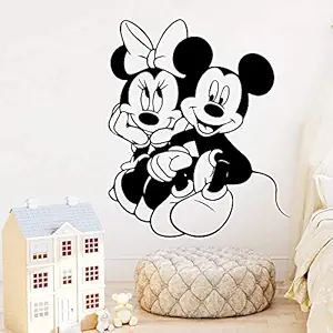 GADGETS WRAP Cartoon Character Mickey Minnie Mouse Vinyl Wall Sticker Decoration for Kids Room