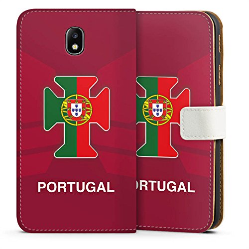 Samsung Galaxy J7 2017 Tasche Hülle Flip Case Portugal EM Trikot Fußball Europameisterschaft