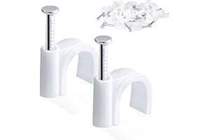 DEKUKAR 100PCS Round Cable Clips, 12MM Electrical Cable Wall Clip Cable Nail Clips Management, Wire Tidy Clips Pins Cable Tacks for Ethernet, Electrical Cables, Wires