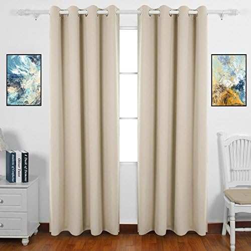 Zhihong Thermal Insulated Top Ring/Eyelet Window Blackout Curtains, 2 Panels (52x71in, Apricot)