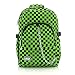 Produktbild CHECKER BLACK & GREEN BACKPACK RUCKSACK SKATEBOARD BAG with LAPTOP PROTECTION | School College Travel Work | Check Goth Rock Emo Skate | CHOK