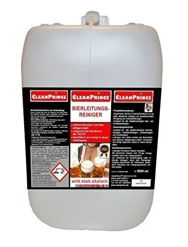 5 Liter BIERLEITUNGSREINIGER KANISTER ALKALISCH Bierleitungen Reiniger Getränkeleitungen desinfizierend Desinfektion, Ablagerungen werden entfernt, alkalisch chlorhaltig, flüssig, Flüssigreiniger, Hygienevorschriften, entfernt Bierstein und Hefen, desinfiziert und reinigt in einem Arbeitsgang, entspricht den Richtlinien der HACCP, Zapfanlage, Zapfhahn, Getränkeleitungsreiniger, Trinkleitungsreiniger, Bierreiniger, ideale Alternative zu Schwammkugeln / Schwammgummikugeln