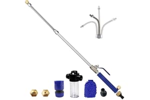 Zueyen Boquilla de manguera de alta presión, con cañón de espuma de nieve, rociador de riego automático de lavado de ventanas, rociador de manguera de jardín flexible para el hogar