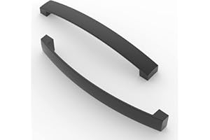 FURNIWARE 5 Pack Cabinet Handles, Hardware Drawer Pulls, Aluminum Kitchen Cabinet Door Handles Pull, Matt Black-160mm(6.3 Inch) Hole Center