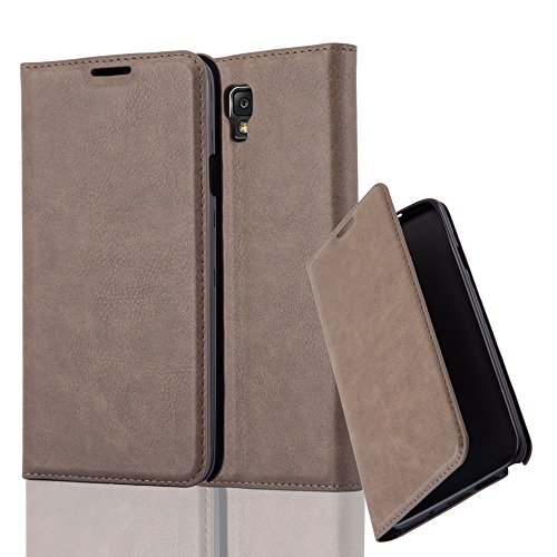 Cadorabo Book Case works with Samsung Galaxy NOTE 3 NEO in COFFEE BROWN - with Magnetic Closure, Stand Function and Card Slot - Wallet Etui Cover Pouch PU Leather Flip