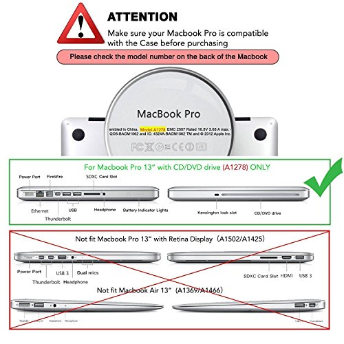 MOSISO Ultra Slim Plastik Hartschale Schutzhülle Hülle Snap Case für MacBook Pro 13 Zoll mit CD-ROM Drive (A1278), Rosenquarz - 3