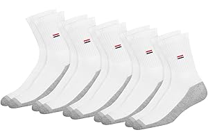 NAVYSPORT 5 Pairs Men's Socks Trainer Cotton Crew Socks, Pack of 5