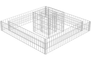 vidaXL Jardinera de Gaviones de 2 Niveles Cuadrada Acero Galvanizado Macetero