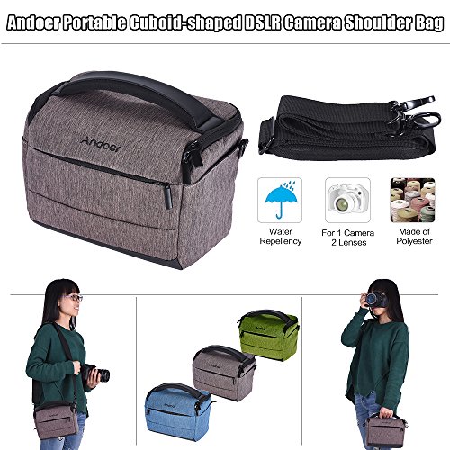 Andoer DSLR appareil photo sac    bandouli  re mode Portable Polyester   tui pour 1 cam  ra 2 lentilles et petits accessoires pour Canon Nikon Sony FujiFilm Olympus Panasonic