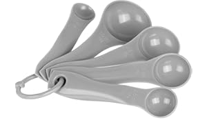 ERUINFANG 5-Teilige Messlöffel Stapelbar Messlöffel Set Klassische Kunststoff Measuring Spoons Scoop Set Messlöffel zum Messen von Trockenen und Flüssigen Zutaten