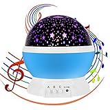  Estrellas Noche Proyector de luz con la música, Carryme USB recargable 4 modos Niños Bebé Niños Juguetes Cosmos girando redondo LED Night Light Proyector de la lámpara,