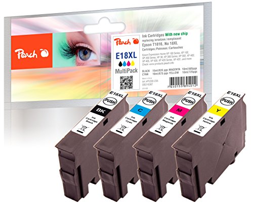 Peach Spar Pack Tintenpatronen kompatibel zu Epson T1816, No. 18XL