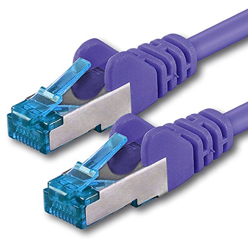 3m - CAT6a - Netzwerkkabel | violett - 1 Stück | CAT 6a | SFTP | S/FTP |doppelt geschirmt | PIMF | 500 MHz | kompatibel zu CAT 5 / CAT 6 / CAT 7 / DSL / Internet | 10/100/1000/10000Mbit/s | für Switch, Router, Modem, Patchpannel, Access Point, Patchfelder, X-Box, Spielkonsole, Smart TV