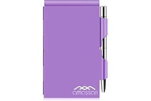 amassan Metal Small Notebook, Mini Notepad, Small Pocket Notepad Aluminum Note Case with Mini Metal Pen and 60-Page Sheets - Memo Books Note Pads