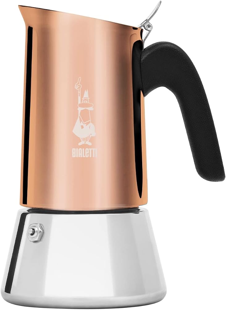 Bialetti - Venus: 4 Cups Ocak Üstü Espresso Pişirici - 170ml - Kahverengi, Gümüş Renk - Paslanmaz Çelik Gövde - Patentli Güvenlik Valfi - Tüm Ocak Türleri İçin Uygundur (İndüksiyon Dahil)