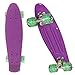 Produktbild 55cm Mini Cruiser board Retro Skateboard mit LED Leuchtrollen und Aluminium Trucks ABEC-7 Classics