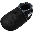 Mejale Baby Boy Shoes Soft Soled Leather Moccasins Anti-skid Infant Toddler Prewalker(black,12-18 months)