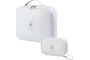 VEITEIBE Sacs de Trousse de Premiers Soins Portables et Durables,Ensemble de 2 pièces,Matériau en Tissu Oxford Imperméable avec Séparateurs pour Stockage Médical et Organisateur D'urgence,Plein Air,Les Voyages