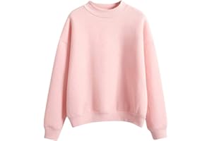 AIDODMOM Sweat Femme Chaud Col Rond Pull Sweatshirt Manches Longues Thermique Automne Hiver Décontracté Sport Couleur Unie Sweat-Shirt