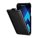 Produktbild StilGut UltraSlim Case Hülle Leder-Tasche für Galaxy A3 (2017). Dünnes Flip-Case Vertikal klappbar aus Echtleder für Das Original Galaxy A3 (2017), Schwarz