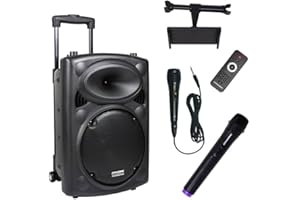 DYNASONIC - DYNAPRO 10 Plus Cassa Altoparlante Bluetooth Portatile Professionale, Potente Altoparlante Bluetooth da 500W, 2 Microfoni Karaoke e Supporto Tablet