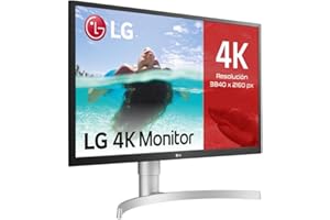 LG 27UL550-W - Monitor 4K UHD 27 pulgadas (68.6 cm), Panel IPS: 3840x2160, 16:9, 300 cd/m², sRGB superior al 98%, 1000:1, 5 ms, 60 Hz, Conectividad Universal, Inclinación Ajustable, Color Blanco