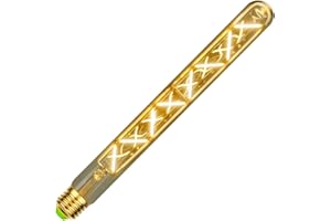 TIANFAN Edison Classic Long Test Tube T28 300mm Zigzag Design Filamento Led recto 6W Bombilla de luz decorativa especial regulable (Golden)