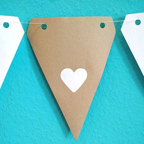 2 m Papier Wimpelkette/Party Hochzeit Deko Herzen GLAMOUR Girlande 22.031 - 5