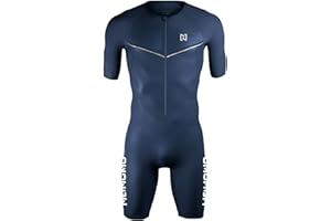 NUNOMO Homme Pro Trifonction Manches Courtes Sports de Plein Air Vêtements de Triathlon, pour Course À Pied, Natation, Cyclisme Body