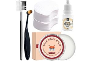 Ourdort Kit Anti-Taches de Larmes pour Chiens & Chats – 30g Baume, Peigne, Brosse, 50 Lingettes & 10ml Gouttes – Soin Complet pour Yeux Éclatants