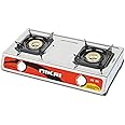 Nikai Double Gas Burner with Auto Ignition System, Blue Flame with High Efficiency, Stainless Steel Body, Full Safety Features - NG842SFN