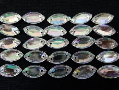 No.2318 Bijou for handicraft (acrylic beads) Crystal (aurora) 1.0 cm x 0.5 cm 25 pieces x 12 set