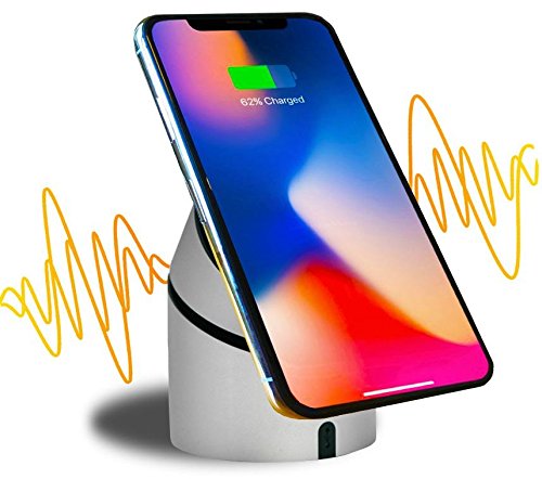 Fonesalesman - MusiQi Qi Wireless-Ladestation Mit Mehreren Winkeln, Querformat-Unterstützung & Bluetooth-Lautsprecher | Kompatibel Mit iPhones 11, 11 Pro, XS, XS Max, XR, X, Samsung S10, S10 +, S10e