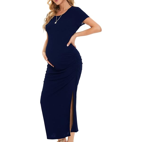 Robe Maternité CRZ YOGA Butterluxe Sans Manches Ruchée - Bodycone Grossesse, Col Carré