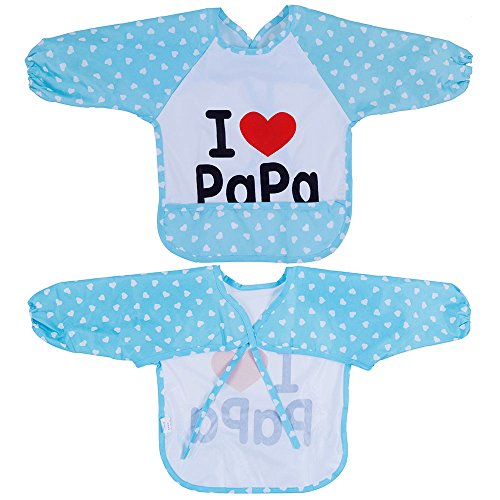 Lictin 2 Set Lätzchen Lätzchen mit Ärmeln Baby Lätzchen Ärmellätzchen Baby Ärmellätzchen Lätzchen Baby Lätzchen wasserdicht - 3