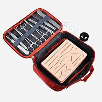 Reviti 8 forceps Suture Practice Kit with Large 18 cut Silicone Suture Training Practice Pad Premium Quality with 2 Year Warranty