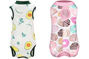 Leisofter Katze Kleidung Katzen Recovery Anzug Nach Operation Bauchwunden Hautkrankheiten Baumwolle Katze Body Physiologische Kleidung Kätzchen Hunde, 2 Stück