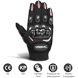 YISSVIC Guantes de Motos con Pantalla Táctil Guantes Moto Invierno Guantes Motocross de Dedo Completo Talla L Color Negro y Rojo
