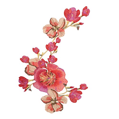 Gazechimp 1er Stickerei Rose Blume Nähen auf Patch Abzeichen Tasche Hut Jeans Kleid Applique Fertigkeit - 6