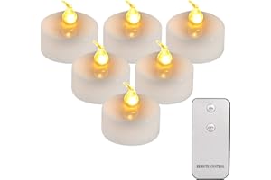 Teynewer Flameless LED Tea Light Candles Pack of 6, Realistic and Bright Flickering Battery Operated Flameless Candles with Remote Control for Christmas, Wedding, Festival, Celebration, Warm White