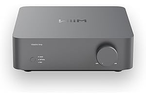 WiiM Vibelink Amp | Amplificador de 100W con DAC ESS 9039Q2M y Chip TPA3255 | Compatible con WiiM Mini, Pro, Pro Plus y Ultra | Entradas RCA, Coaxial y Óptica | Gris Espacial